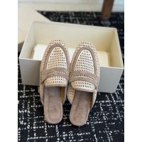 Brunello women's lazer-cut perforated flat mules half drag slide slipper sandal size35-40 - 图片 8
