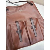 Burgundy Prada Route Large tote Bag in Calfskin