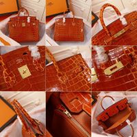 croco-effect Hermes birkin 30 to-handle handbag GHW boutique package