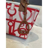 Hermes Steeple 25 canvas Tote Bag with Equestrian Print