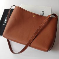 suede Celine soft shopper handbag shoulder commuter hobo tote with detatchable card holder - 图片 5