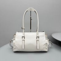 Prada Red Shoulder Tote Bag in Grained Calfskin
