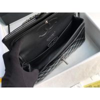 Chanel Medium shoulder double Flap Bag in black Patent Leather