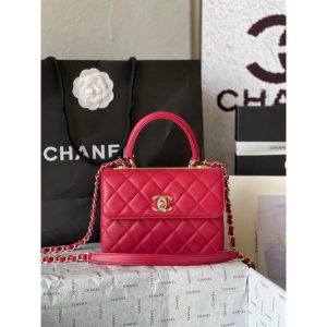 lambskin Chanel Trendy CC Top-Handle Flap Bag-vibrant minit