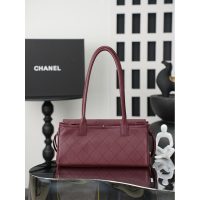 Chanel Preppy Coco Bowling Shoulder Bag-burgundy caviar calfskin
