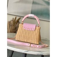 women's Louis Vuitton Capucines BB Handbag in wicker and calfskin