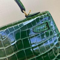 Shiny Nile crocodile Her^^m Kelly 25cm structured shopper handbag luxury design tote - 图片 6
