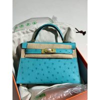 ostrich Hermes mini kelly pochette GHW full handmade boutique inclusion