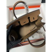 Hermes etaupe birkin 25 sellier handbag-epsom calfskin PHW full handmade boutique inclusion