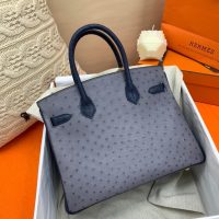ostrich hermes bicolor Birkin30 handbag GHW full handmade boutique inclusion