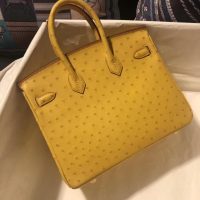 ostrich hermes Jaune Citron Birkin30 handbag GHW full handmade boutique inclusion