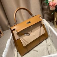 Hermes kelly 28 Bleu electrique handbag in box calfskin GHW full handmade boutique inclusion