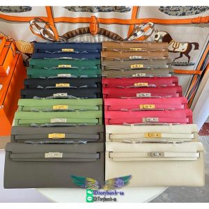 Epsom Hermes kelly cut 31 clutch evening cocktail pouch full handmade/boutique inclusion