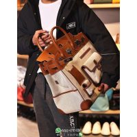 Hermes birkin 40 hac cargo travel luggage bag-canvas swift leather full handmade/boutique inclusion