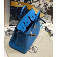Hermes birkin 25 top-handle handbag GHW-Bleu Zanzibar Togo calfskin full handmade/boutique inclusion