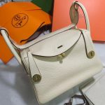 hermes lindy 26 shoulder tote bag- craie togo calfskin GHW full handmade boutique package