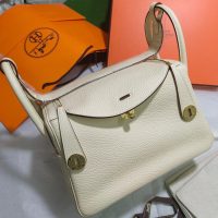 hermes lindy 26 shoulder tote bag- craie togo calfskin GHW full handmade boutique package