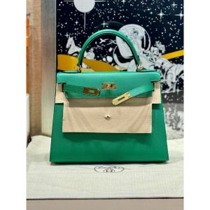 epsom Hermes kelly 25 tiop-handle handbag GHW with special horseshoe stamp full handmade