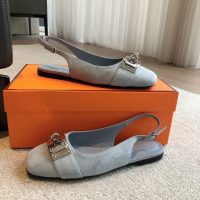Hermes suede ballet flat slingbacks daily slip-on pump size35-42