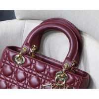 Dior compact lightweight shopping tote bag elegant five-grids handbag with embellished charm - 图片 6
