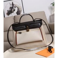 Hermes Herbag Zip 31 canvas tote bag. with detachable clutch full handmade