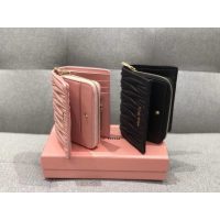 COD wrinkled 缪缪 Miu trifold medium wallet purse multislots card holder coin pouch premium quality