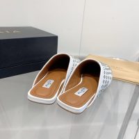 ALAIA Crystal-detailed flat pump sandal half drag mules outdoor summer slipper size35-40 - 图片 6