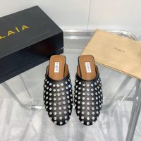 ALAIA Crystal-detailed flat pump sandal half drag mules outdoor summer slipper size35-40 - 图片 7