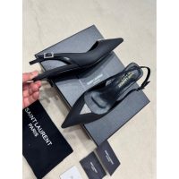 YSL pointed kitten heel pump slip-on crystal-detailed slingback sandal size35-40 3cm height - 图片 6