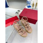 Valentino rockstud wedge espadrilles platform ankle strapped sandal size35-42