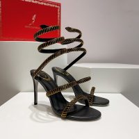 rene caovilla Cleo satin spiral heel sandal pump luxury designer shoes size35-42 9.5cm - 图片 2