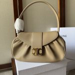 Celine polly medium underarm baguette messenger flap elegant elbow saddle bag