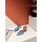 Amina Muaddi satin heel sandal pump crystal-sunflower bride wedding shoes size35-42 10cm