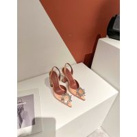 Amina Muaddi satin heel sandal pump crystal-sunflower bride wedding shoes size35-42 10cm - 图片 4