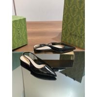 Gucci pointed flat slingback ballet shoes daily flat pump sandal in patent leather size35-40 - 图片 7