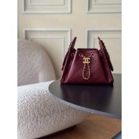 Chanel Mini 25 shoulder Hobo Bag in Burgundy Caviar