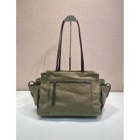 Prada canvas shoulder tote bag with multi-pocket