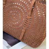 laser-cut Alaia perforated neverfull carryall handbag shoulder open tote with detachable clutch - 图片 4