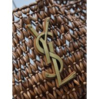 wooden-bead YSL resort beach tote/shoulder underarm hobo bag - 图片 6