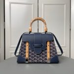 Goyard saigon structured handbag ccrossbody flap messenger bag Cambridge kelly bag wooden handle