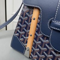 Goyard saigon structured handbag ccrossbody flap messenger bag Cambridge kelly bag wooden handle - 图片 5