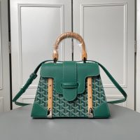 Goyard saigon structured handbag ccrossbody flap messenger bag Cambridge kelly bag wooden handle