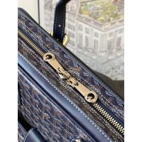 small Goyard Ambassade men's canvas laptop document handbag business briefcase with protective feet - 图片 4