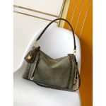Louis Vuitton LV Express MM Khaki Suede Shoulder Bag
