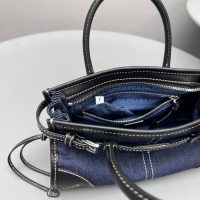 Prada Denim Top Handle Handbag in Calfskin Denim
