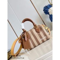 Louis Vuitton LV Speedy P9 Brown Striped Tote in Grainy Calfskin - 图片 2