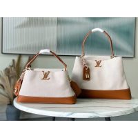 Louis Vuitton LV Capucines MM Handbag in Canvas and Calfskin