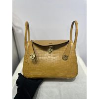 Crocodile Her^^m lindy 26 boston shopper handbag large luxury designer tote travel keepall handbag