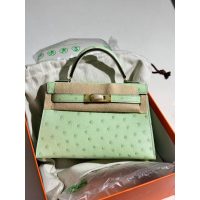 ostrich Hermes mini kelly pochette GHW full handmade boutique inclusion