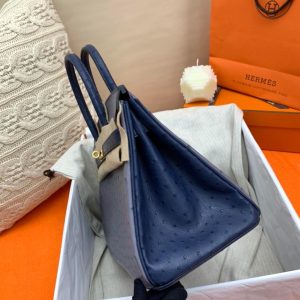 ostrich hermes bicolor Birkin30 handbag GHW full handmade boutique inclusion